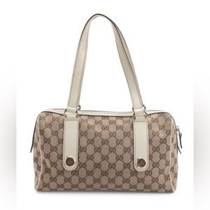 Vintage Gucci Charmy GG canvas tote ivory